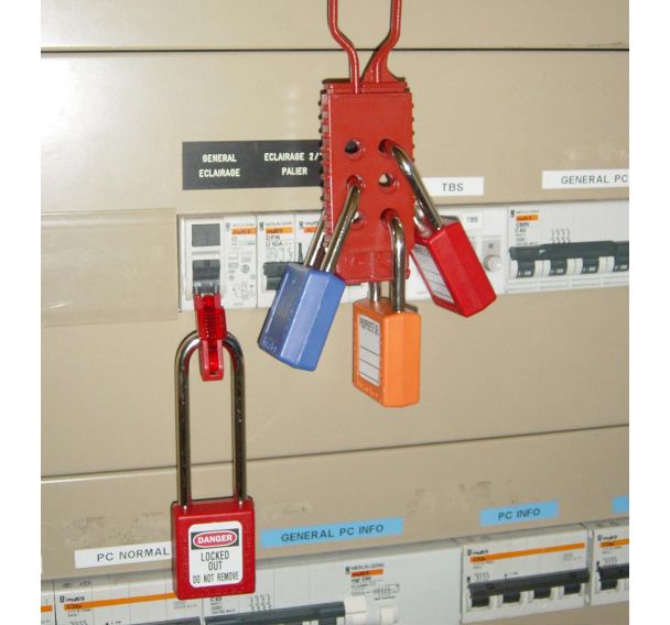 Lot de 6 Cadenas de consignation - Anse acier haute - Rouge