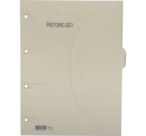 Lot de 6 Chemise perforée Smartfolder - Histoire Géo - A4
