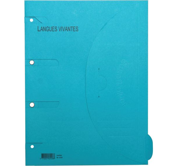 Lot de 6 Chemise perforée Smartfolder - Langues - A4