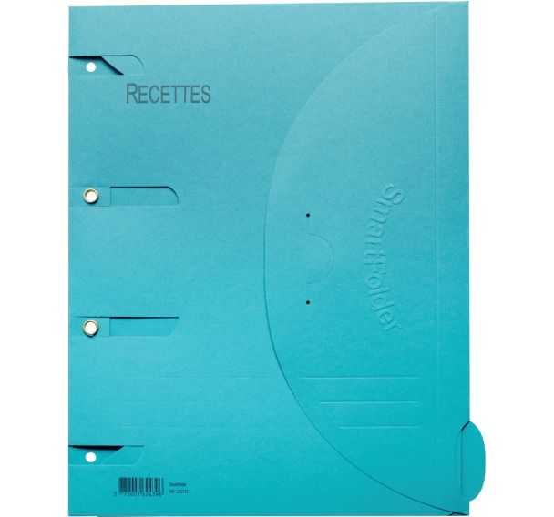 Lot de 6 Chemise perforée Smartfolder - Recettes - A4