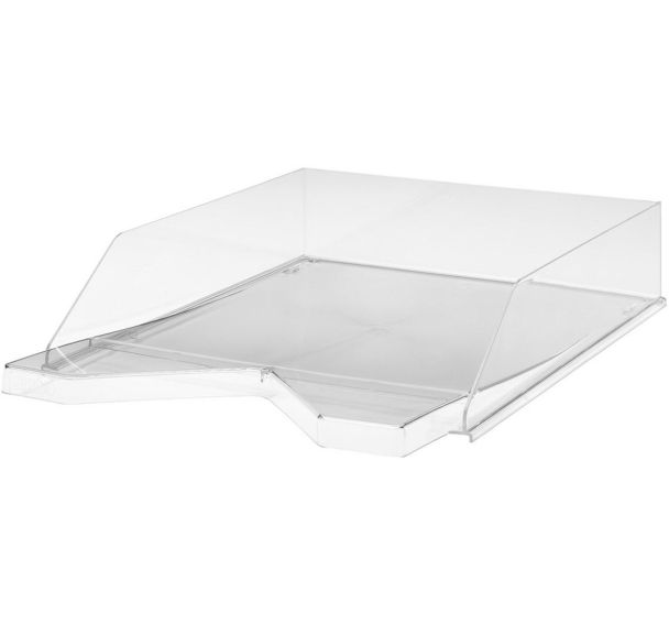 Lot de 6 Corbeille à courrier Business: transp.: cristal: Silky Touch