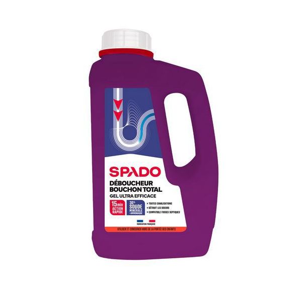 Lot de 6 Déboucheur gel spécial bouchon total 1L - Spado