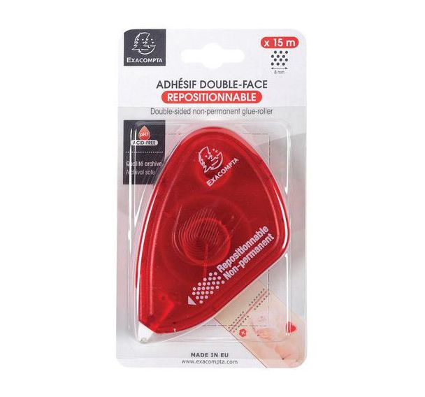 Lot de 6 Dérouleur d'adhésif double-face repositionnable pour photos