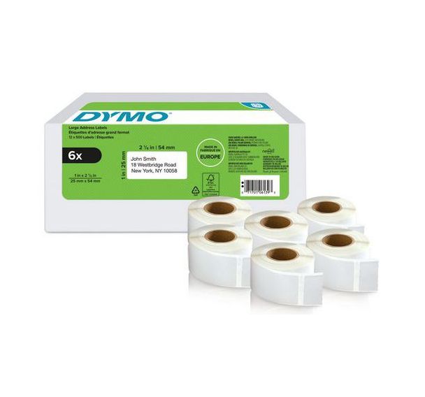 Lot de 6 Étiquette retour autocollante 6 rouleaux LabelWriter -Dymo®