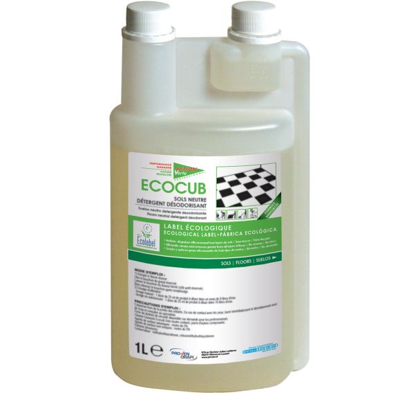 Lot de 6 Flacon doseur vide Ecocub pour sols Ecolabel de 1 l