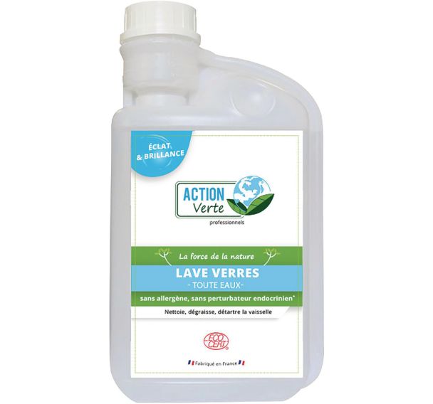 Lot de 6 Lave verres Ecocert en bidon de 1 Kg