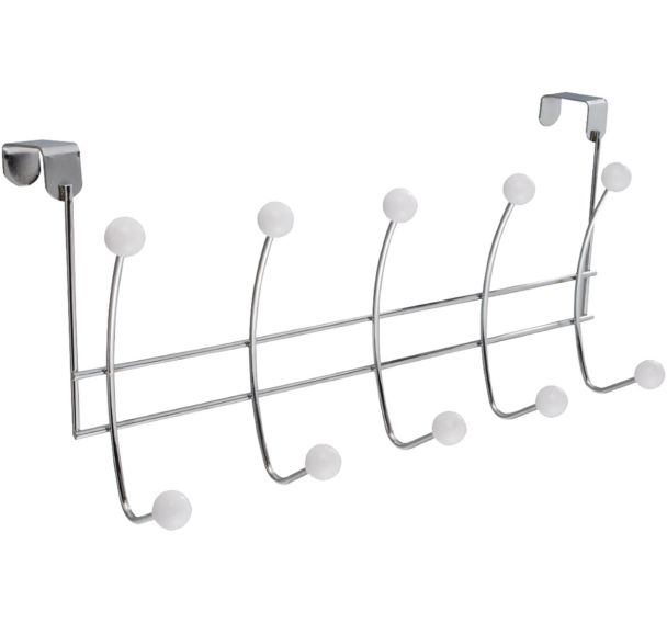 Lot de 6 Patère de porte - 10 têtes métal