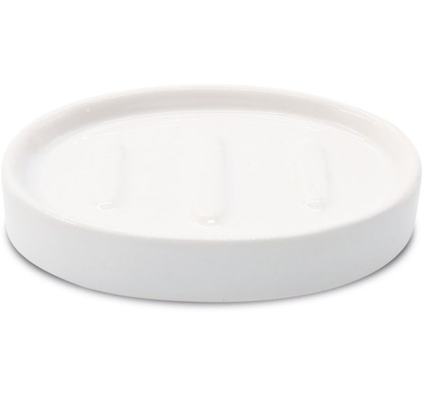 Lot de 6 Porte savon - Céramique - Blanc