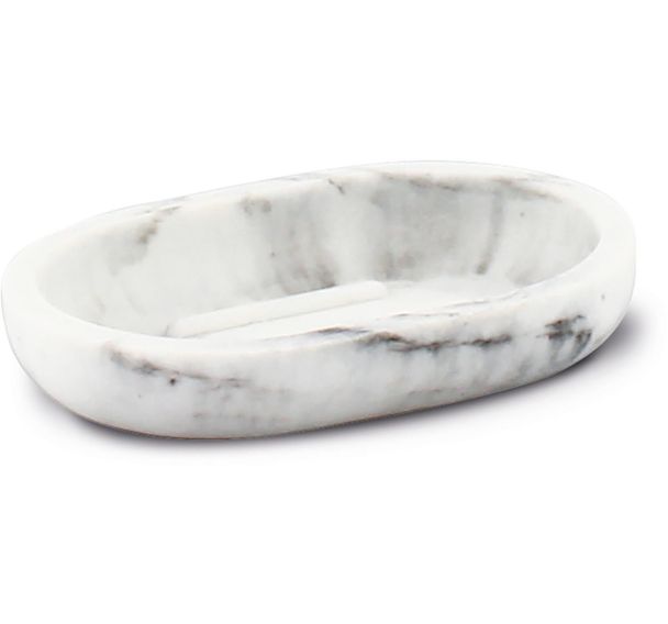 Lot de 6 Porte savon en polyrésine et bois Marbre