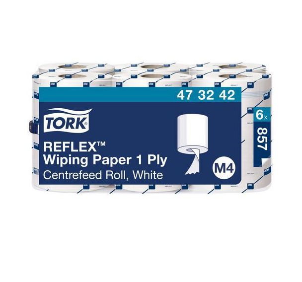 Lot de 6 Rouleau à dévidage central - Chiffon d'essuyage - 1 pli - M4