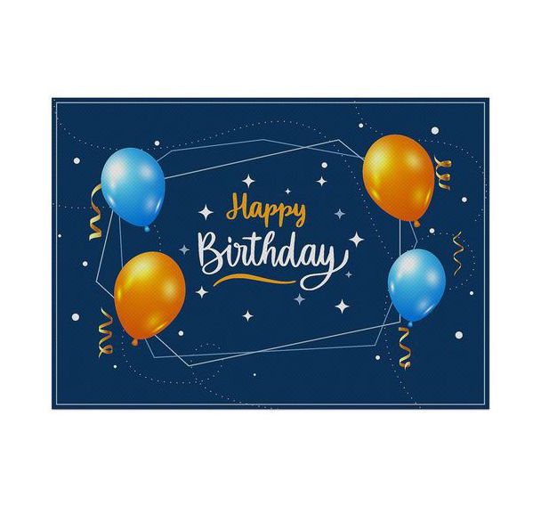 Lot de 6 Sets De Table Anniversaire Bleu