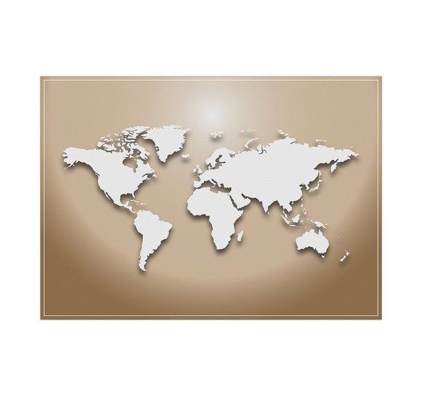 Lot de 6 Sets De Table Carte Du Monde Beige