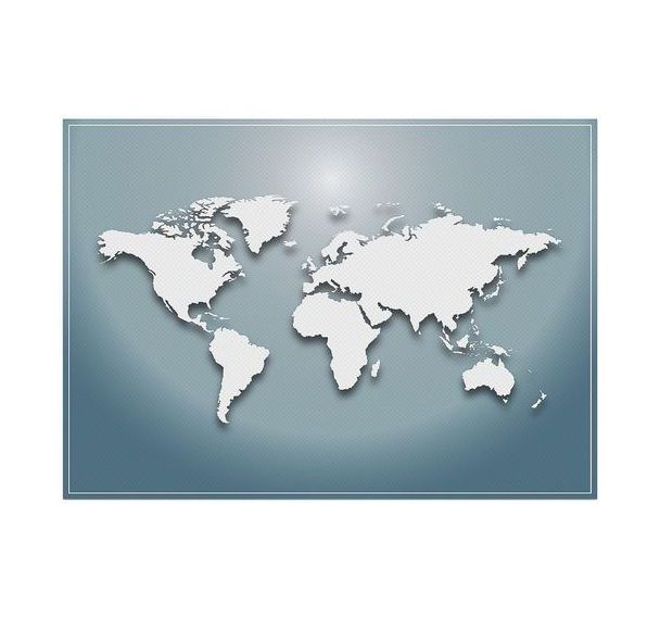 Lot de 6 Sets De Table Carte Du Monde Bleu