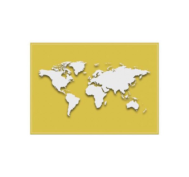 Lot de 6 Sets De Table Carte Du Monde Jaune