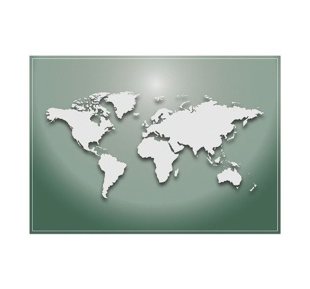 Lot de 6 Sets De Table Carte Du Monde Vert