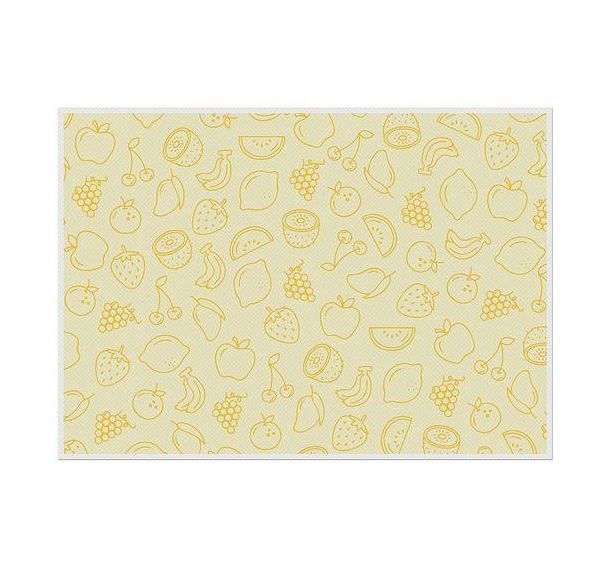 Lot de 6 Sets De Table Fruits Abstrait Jaune