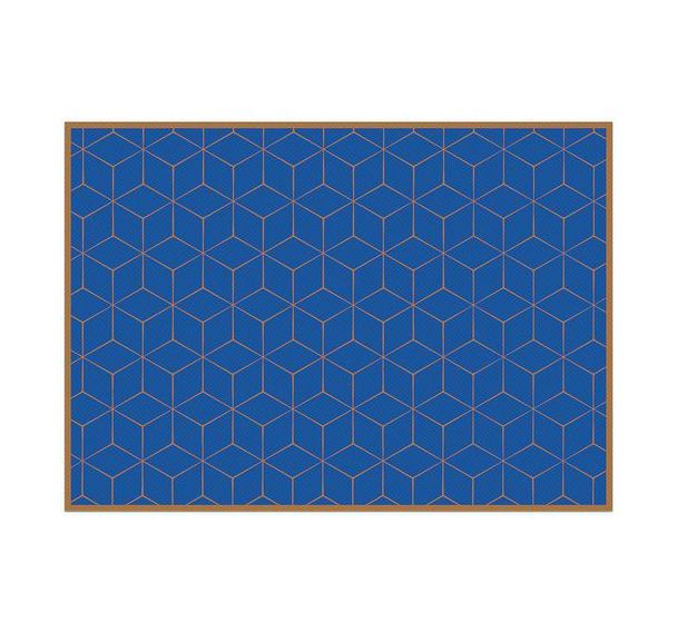 Lot de 6 Sets De Table Hexagone Bleu-marron