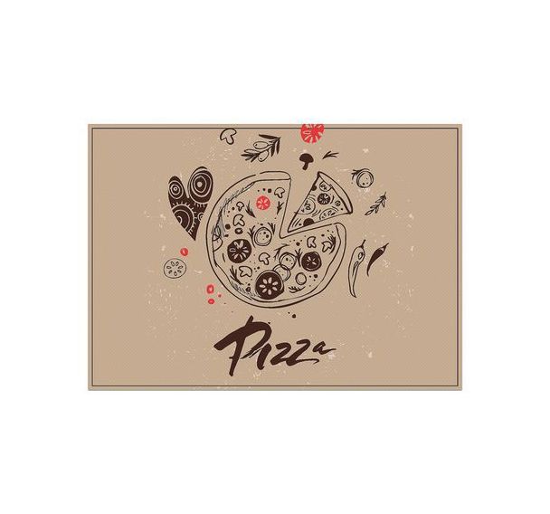 Lot de 6 Sets De Table Pizza Abstrait