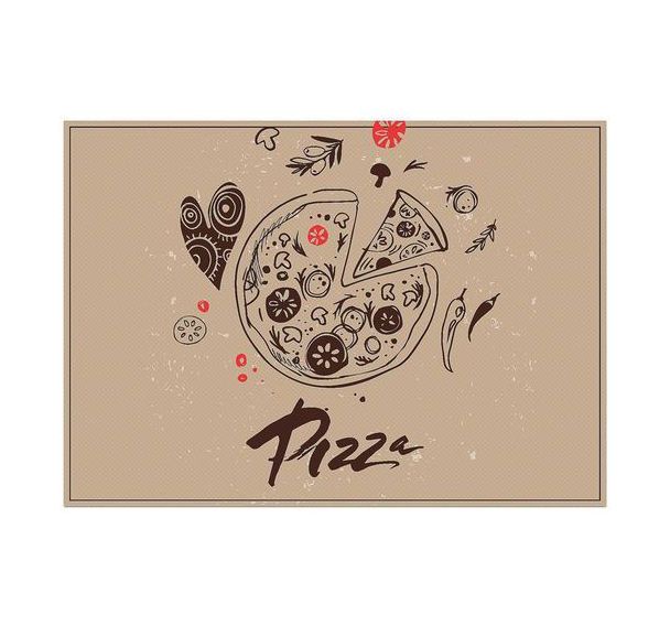 Lot de 6 Sets De Table Pizza Abstrait