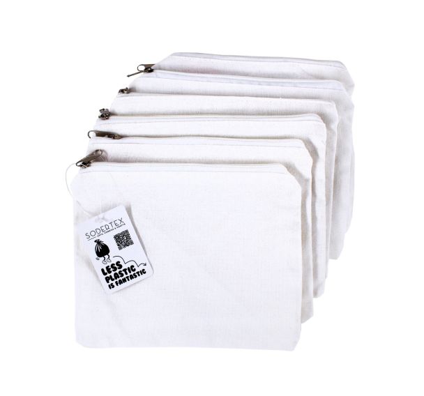 Trousse maquillage à personnaliser 18x14 cm - 6 pcs - blanc