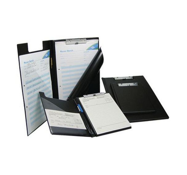 Lot de 6 WEDO Porte-bloc double, A5, avec film protecteur, noir