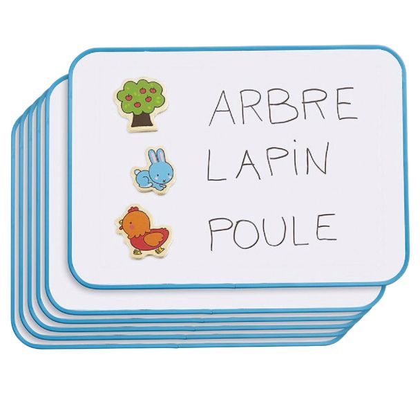 Lot de 6 ardoises blanches magnétiques