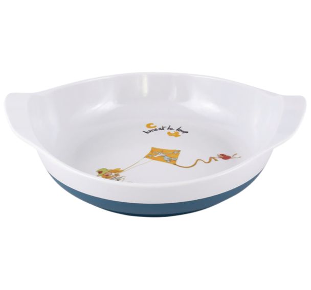 Lot de 6 assiettes bébé antidérapantes en mélamine - Plastorex