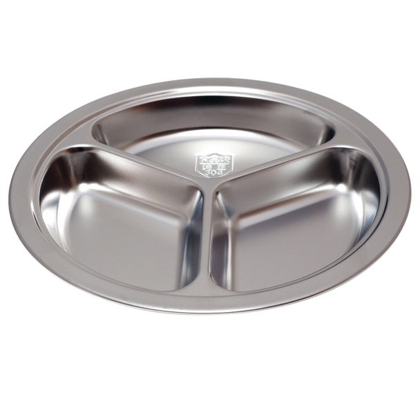 Lot de 6 assiettes compartimentées inox Plastorex