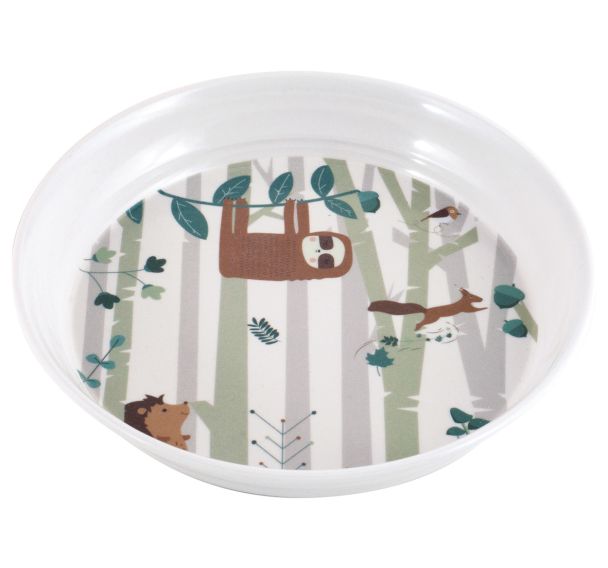 Lot de 6 assiettes creuses Ø 18,5 cm mélamine blanche - rêve de forêt