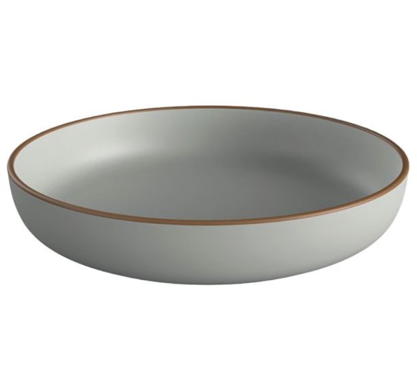 Lot de 6 assiettes creuses en RPET recyclé Ø 22,2cm gris - Plastorex