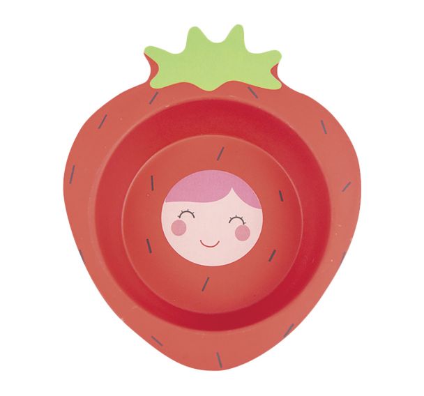 Lot de 6 assiettes en mélamine - forme fraise