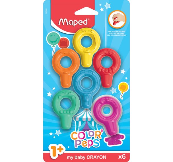 Lot de 6 baby crayons cire colorpeps