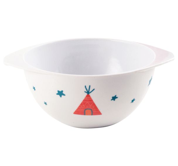 Lot de 6 bols à oreilles mélamine blanche 35 cl - ourson fute