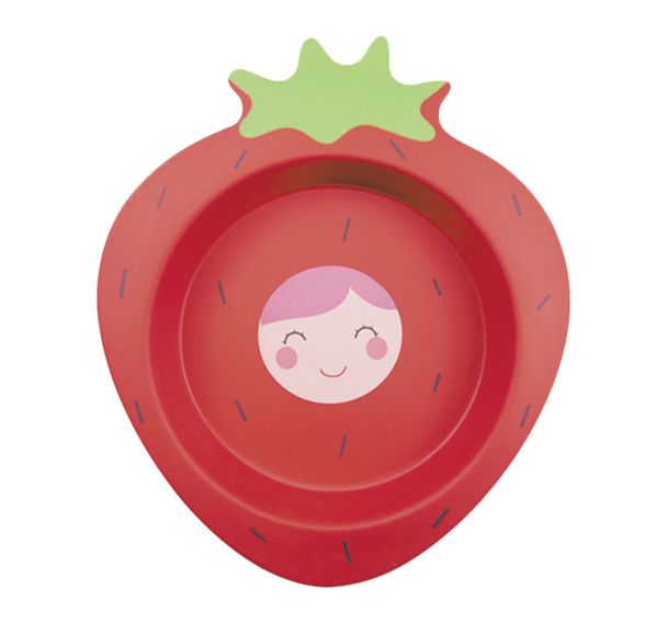 Lot de 6 bols en mélamine - forme fraise