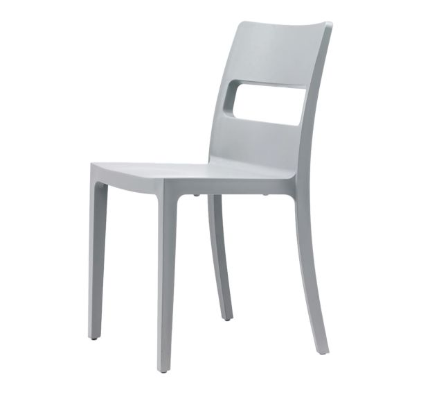 Lot de 6 chaises Sai 4 pieds non feu - gris clair