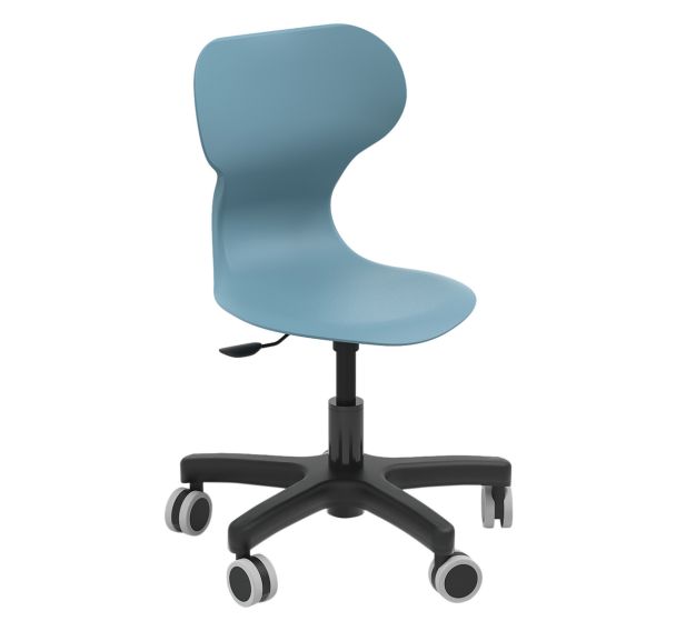 Lot de 6 chaises recyclées réglables Mia MiniLift à roulettes bleu-MirplaySchool