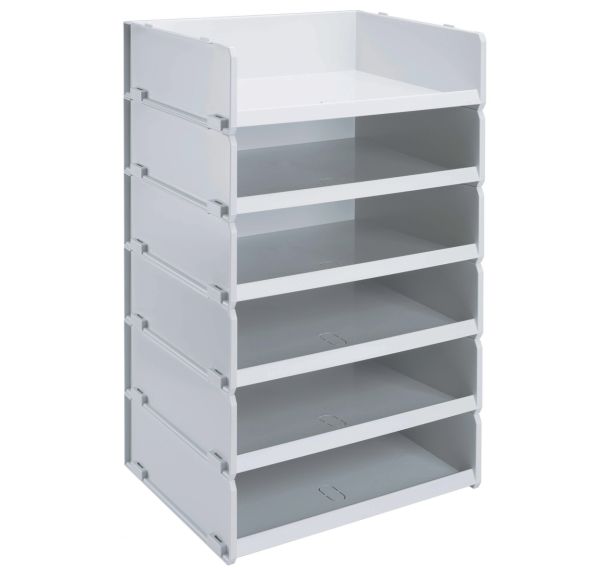 Lot de 6 corbeilles MULTITRI Grises