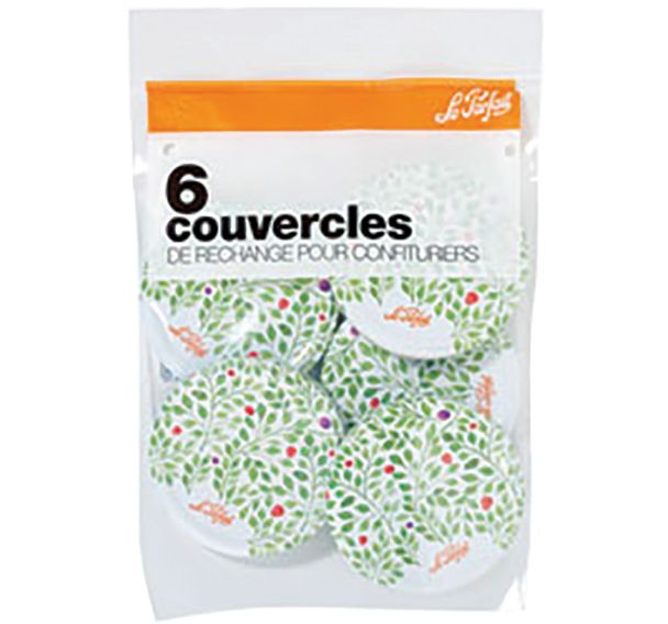 Lot de 6 couvercles en métal pour confituriers de 82mm