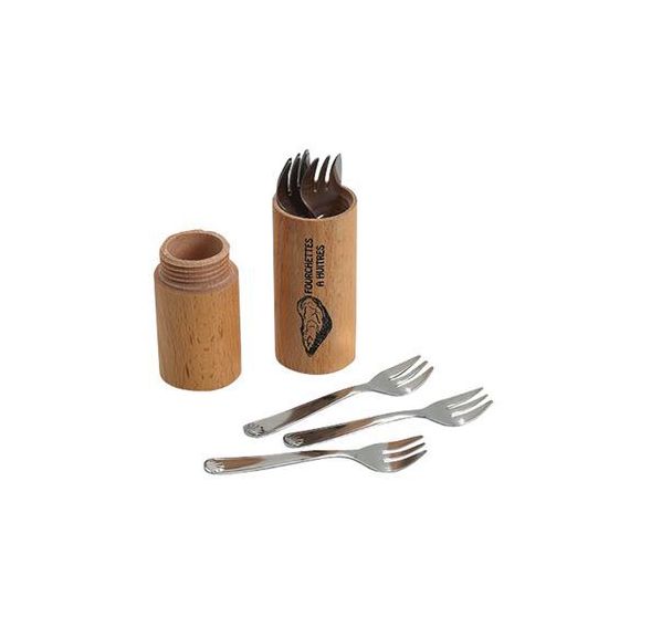 Lot de 6 fourchettes à huitre avec fourreau - ROGER ORFEVRE