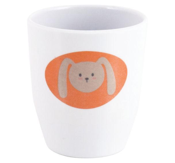 Lot de 6 gobelets 16 cl mélamine blanche - lapin gourmet
