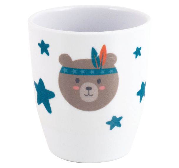 Lot de 6 gobelets 16 cl mélamine blanche - ourson futé