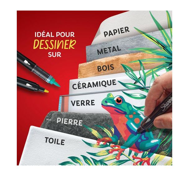 Lot de 6 marqueurs peinture acrylique Sharpie pointe pinceau - Sharpie