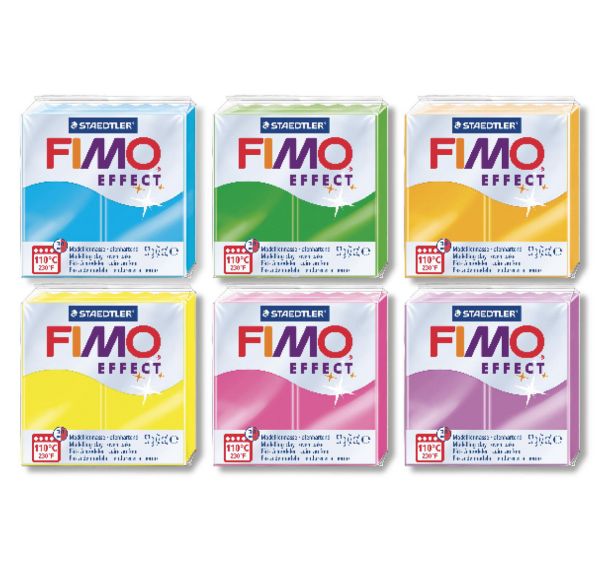 Lot de 6 pains FIMO effet néon