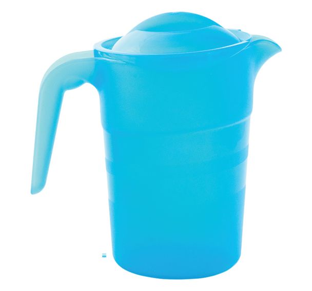 Lot de 6 pichets polypropylène 1,5 L empilables avec couvercle Plastorex