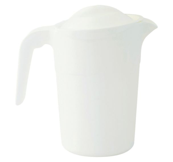 Lot de 6 pichets polypropylène 1 L avec couvercle Plastorex