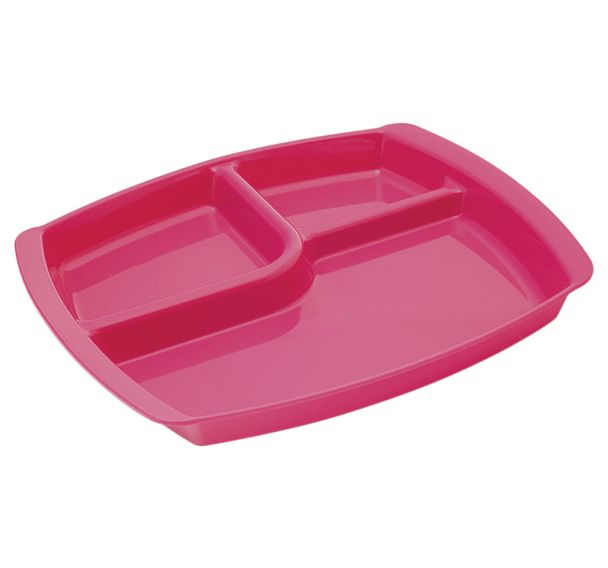 Lot de 6 plateaux 3 compartiments polypropylène opaque Plastorex