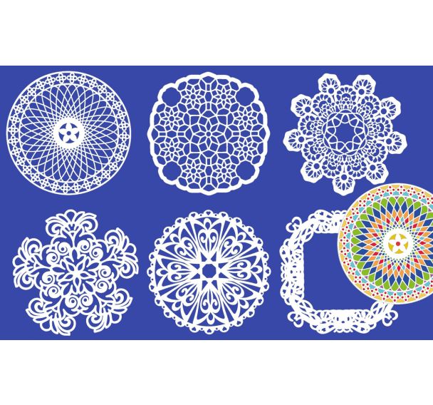 Lot de 6 pochoirs Mandala 20x20 cm