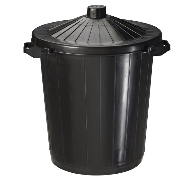 Lot de 6 poubelles de rue a poser reglisse - 80l - noir