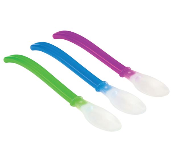 Lot de 6 sets de 3 cuillères avec embout souple - panaché