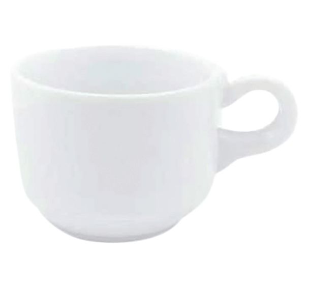 Lot de 6 tasses à café 17,5 cl - mélamine blanche